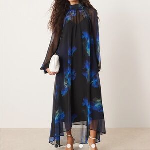ASOS Elegant Blue Floral Maxi Dress